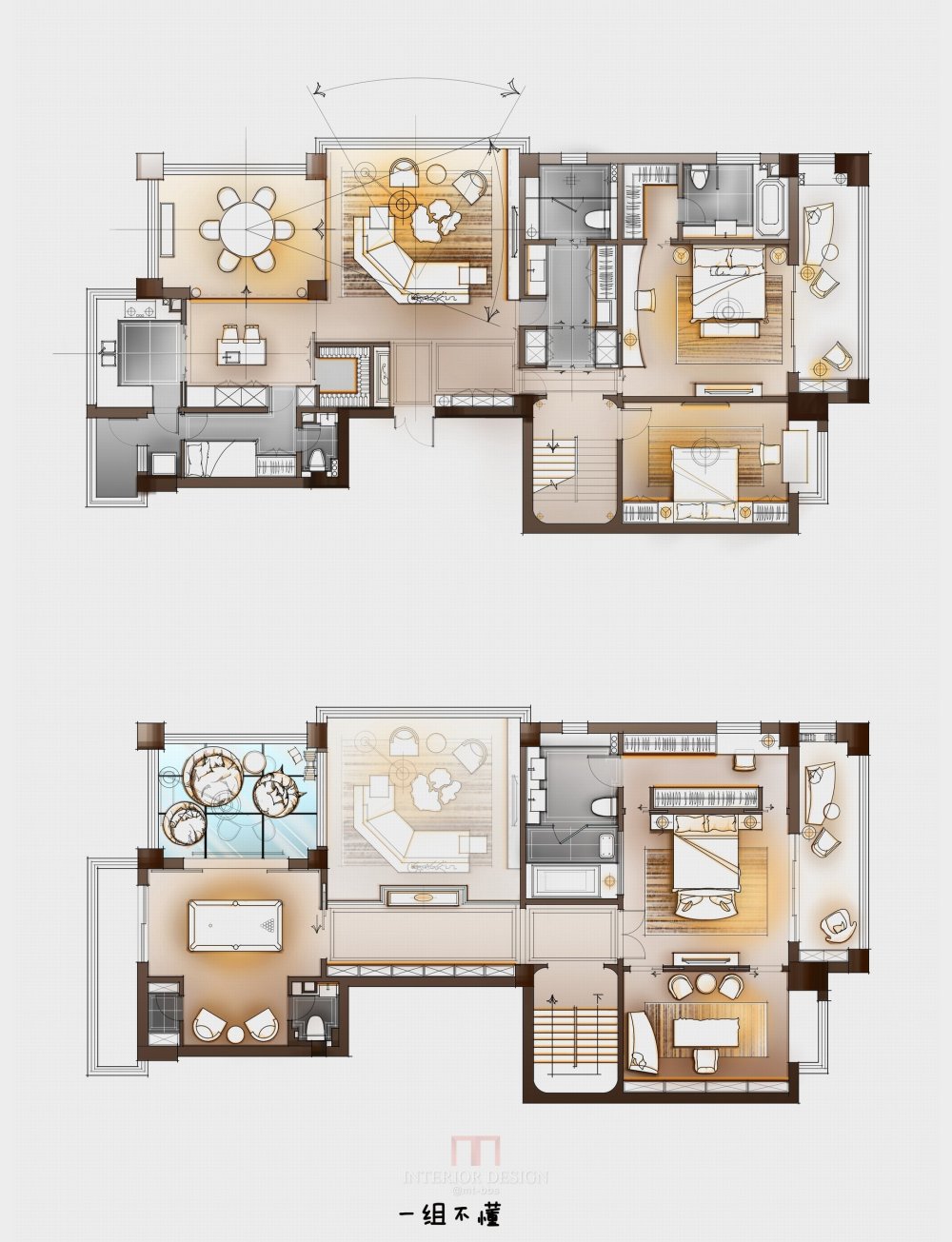 【第13期-住宅平面优化】一个390m²跃层住宅11个方案 投票奖DB_02.jpg