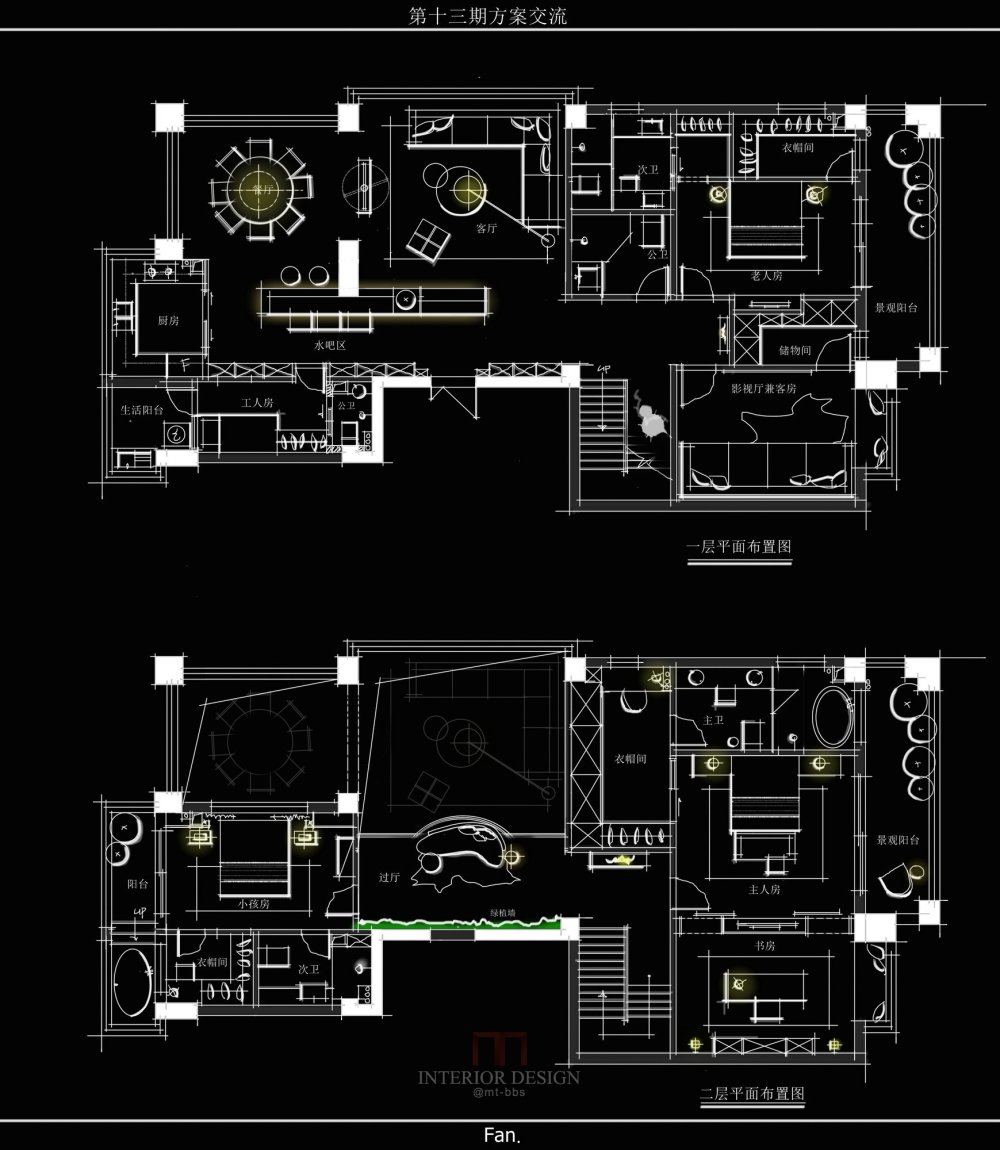 【第13期-住宅平面优化】一个390m²跃层住宅 其余优秀方案_【09】.jpg