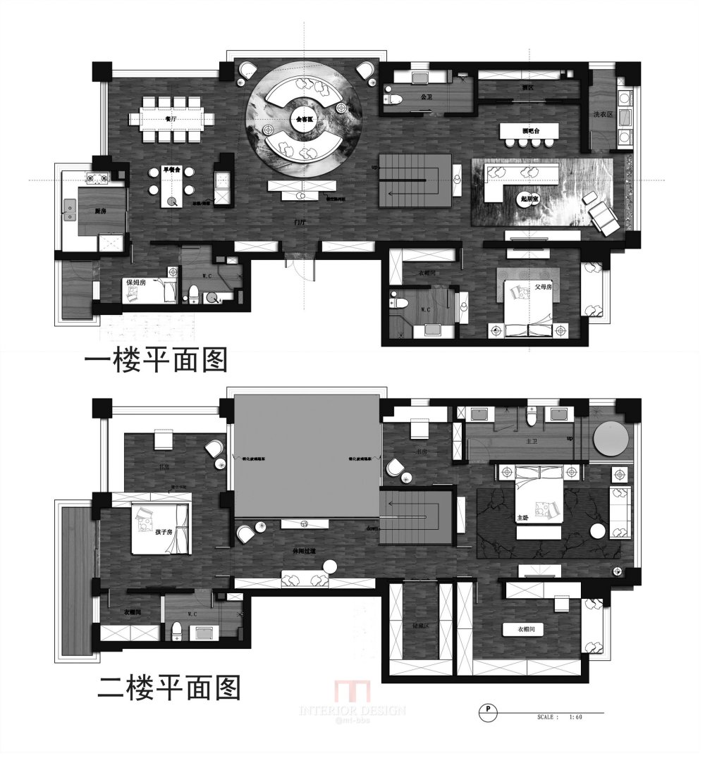 【第13期-住宅平面优化】一个390m²跃层住宅 其余优秀方案_【11】.jpg