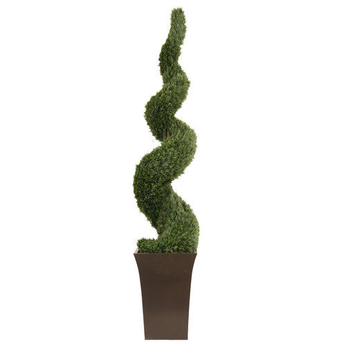 绿色植物-纯爱_Distinctive-Designs-75-Tall-Spiral-Cedar-Topiary-in-Tall-Flared-Graphite-Metal-Planter.jpg