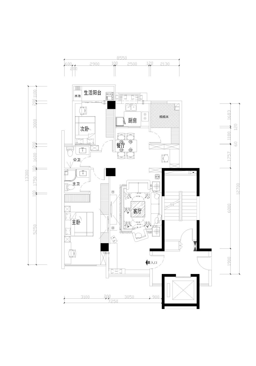 自己家里的一套房子要装修、没有好的灵感，大家给我点..._块-Model.jpg