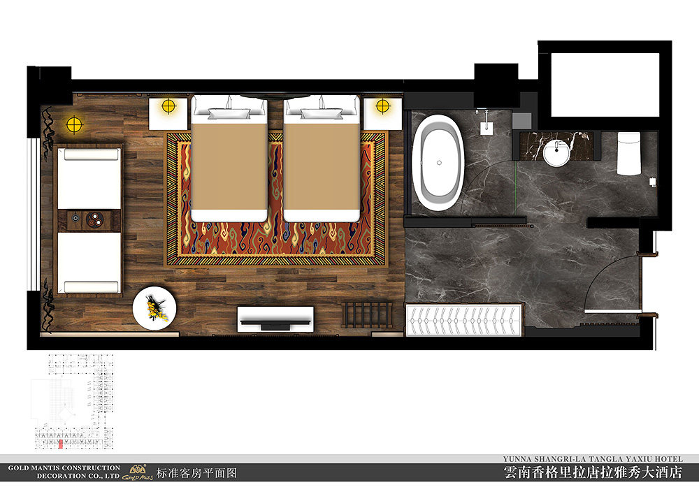 昆明唐拉雅秀大酒店标准客房设计方案_000平面布置图.jpg