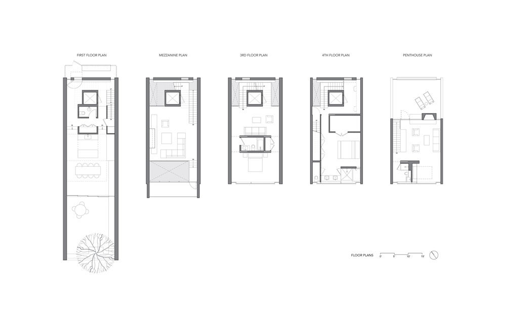 曼哈顿狭窄的竖立的联排别墅_Urban-Townhouse-by-GLUCK-10.jpg