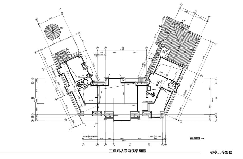 自己手绘的别墅概念方案_04.三层阁楼原建筑平面图.jpg