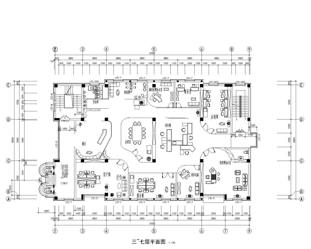 办公室平面图，求指导（毕业设计）_办公室内-Model.jpg