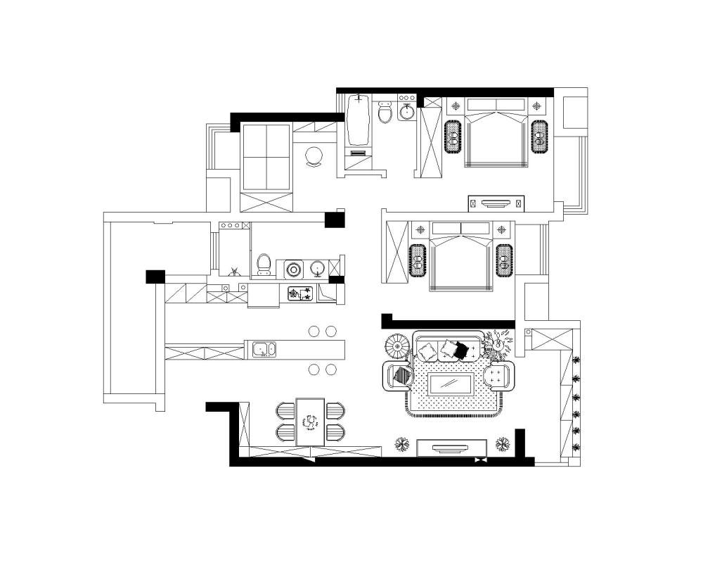 3室2厅的房子，户型很整，求突破！_@IDhoof_蔚蓝观邸10.0-Model.jpg