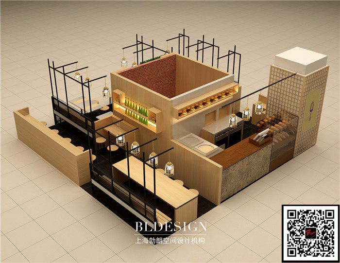 郑州特色餐饮店面设计-丹尼斯一天地玉面设计效果图