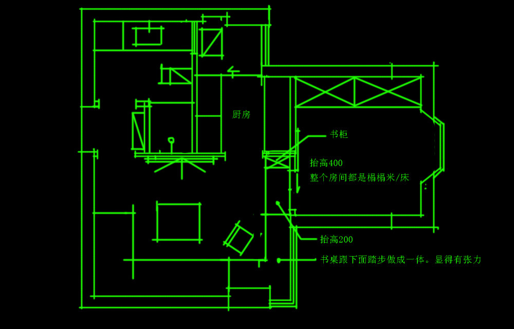 TO-记录我在本论坛帮同行们修改的户型方案。_这个图也是受到一定的启发，但是总感觉进门玄关1米的样子有点过小