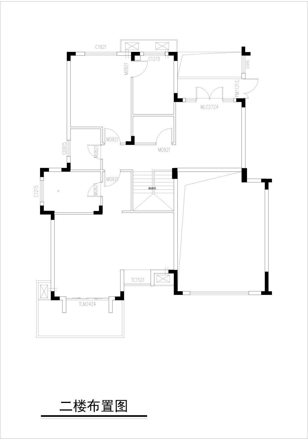 求一套合理的别墅平面布置图_二楼户型图