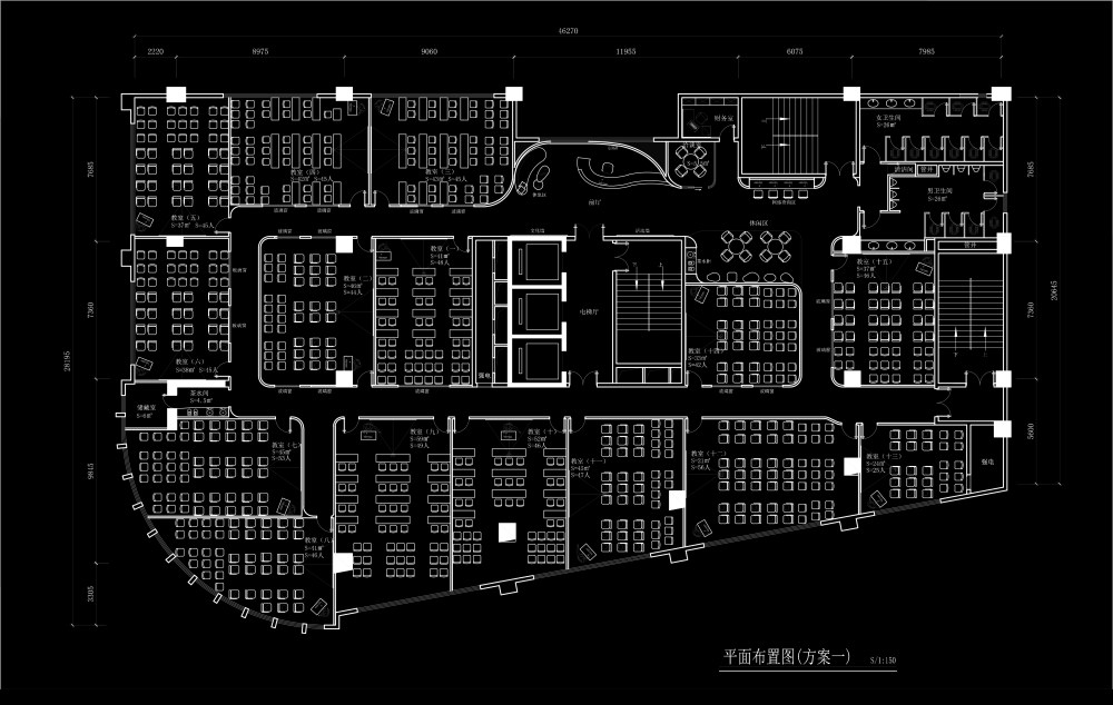 刚出炉800平方教育机构，求各位大神拍砖！_平面方案