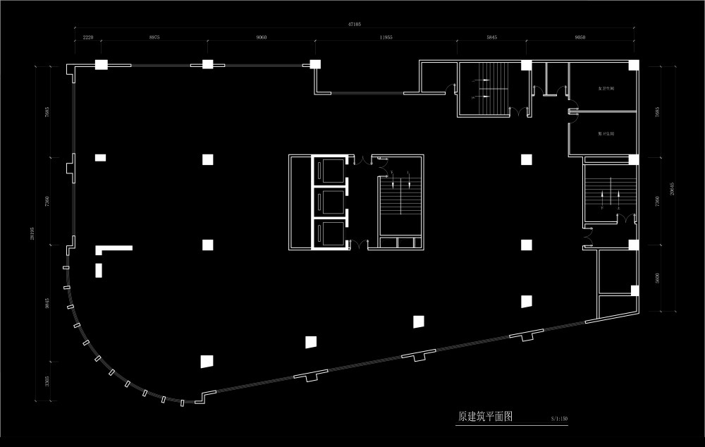 刚出炉800平方教育机构，求各位大神拍砖！_原建筑平面