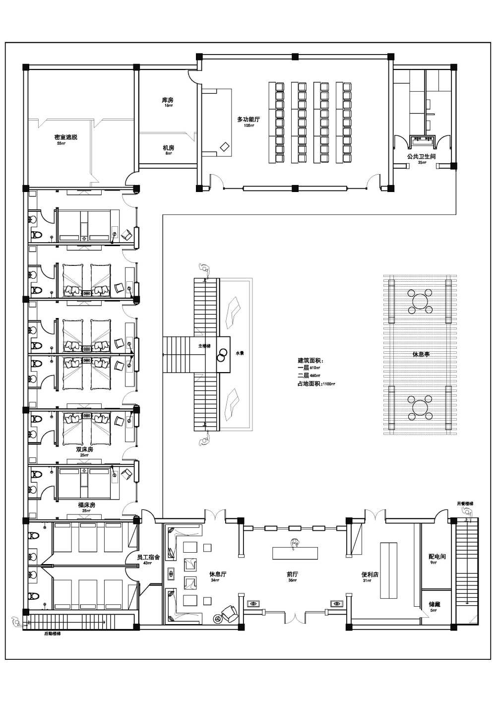 个人刚做一个小规模农家乐形式的宾馆.请大家指导._平面图 model(1.