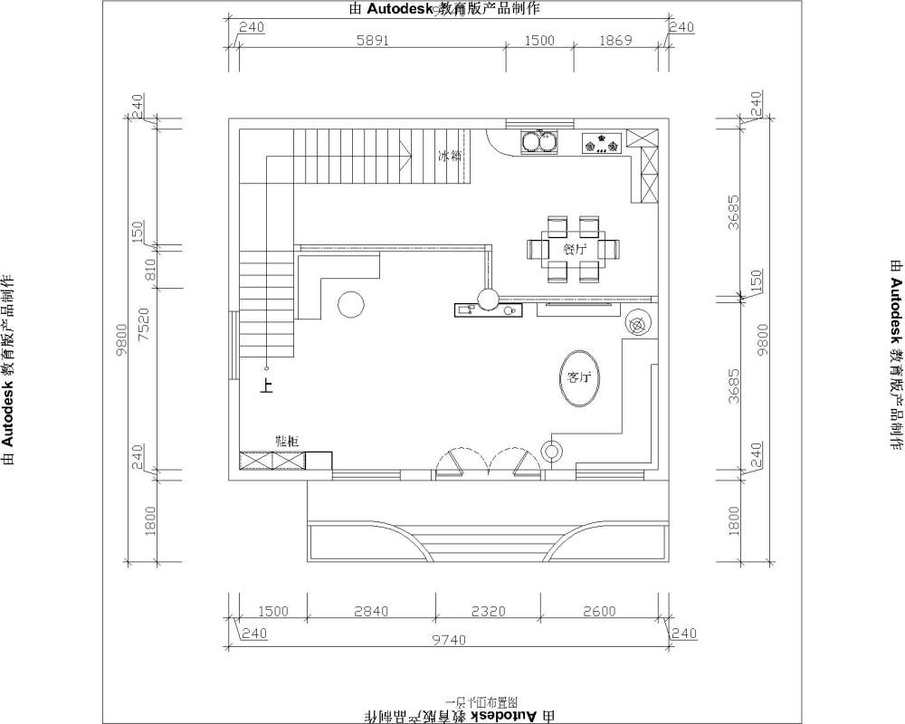 一四层住宅。四楼不用做，求大神指点，现献上原始CAD图..._一楼改