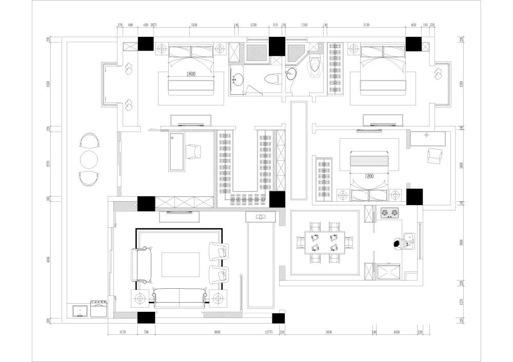 经典四方户型，大胆发挥自己的创造力_@IDhoof_城南小区1#302-Model.jpg