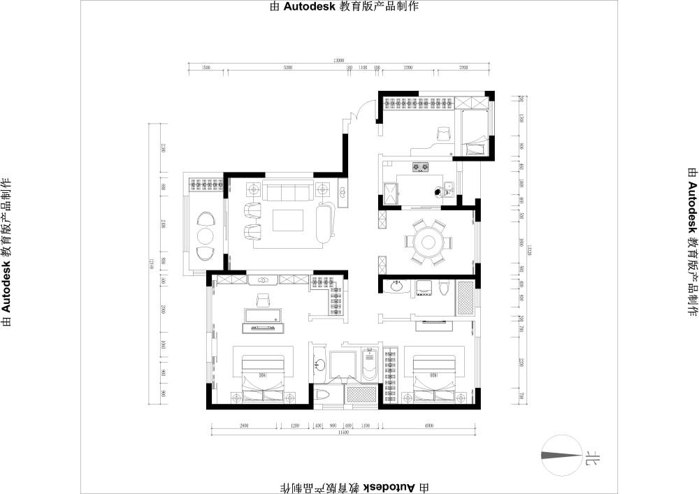 150平房子，两套设计方案，求大神指点_@IDhoof_新块 (2)-Model.jpg