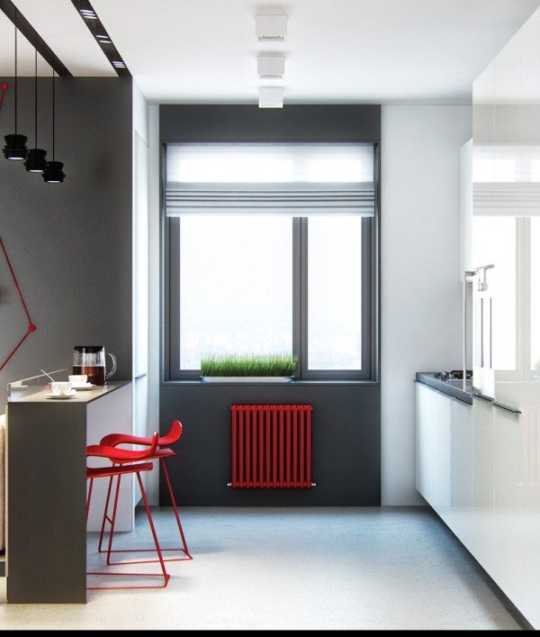 乌克兰设计师 Свирид Д的城市Loft 风色彩简约公寓_6-Red-radiator-600x707.jpg