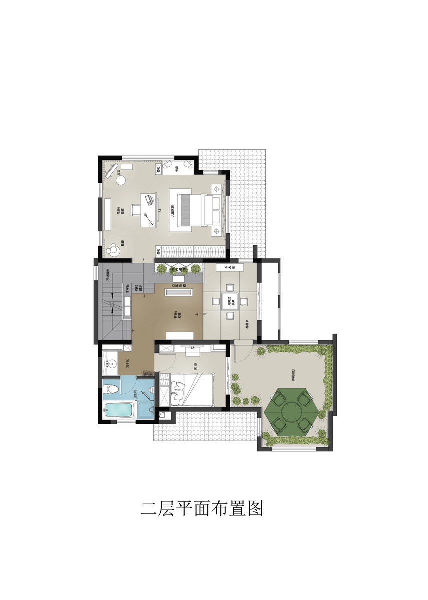 西安绿地国际生态城连体别墅样板间_平面方案-2F.jpg