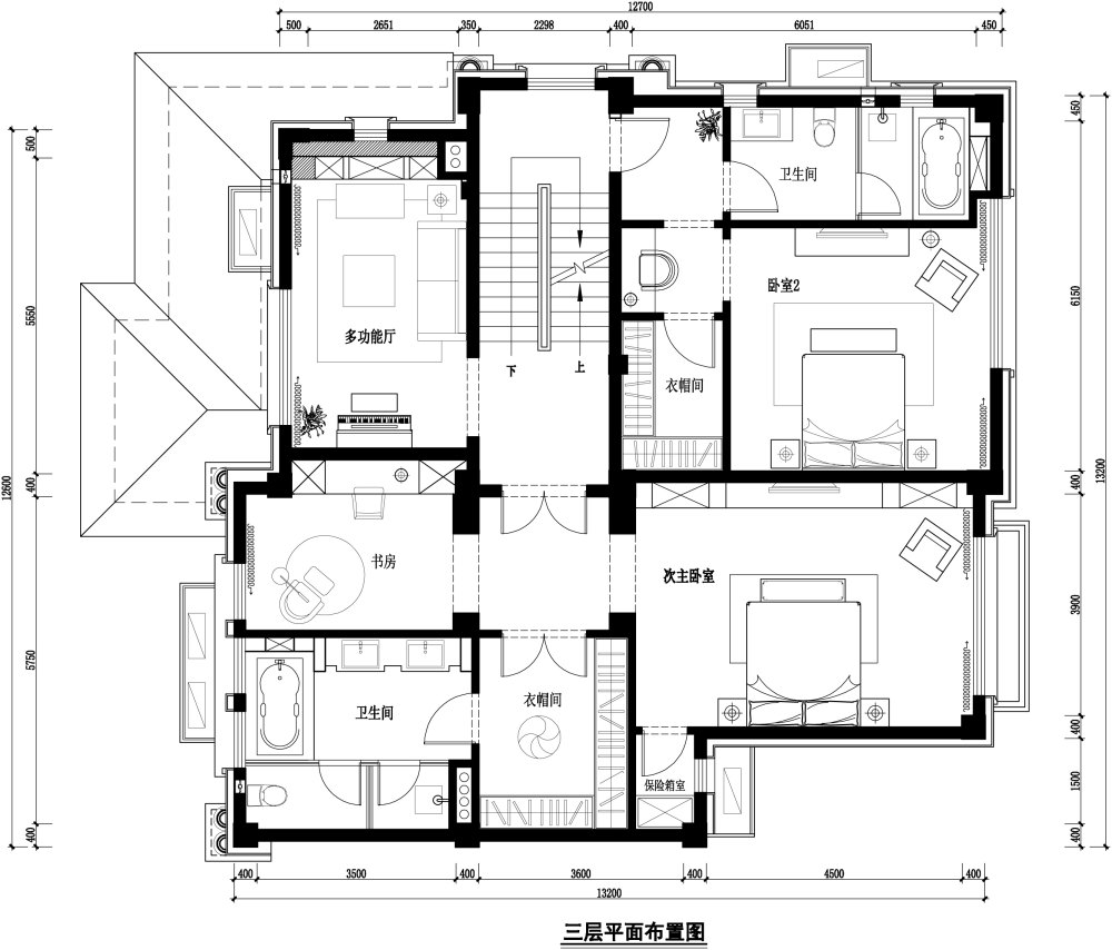 别墅平面方案  求指教共研讨_三层