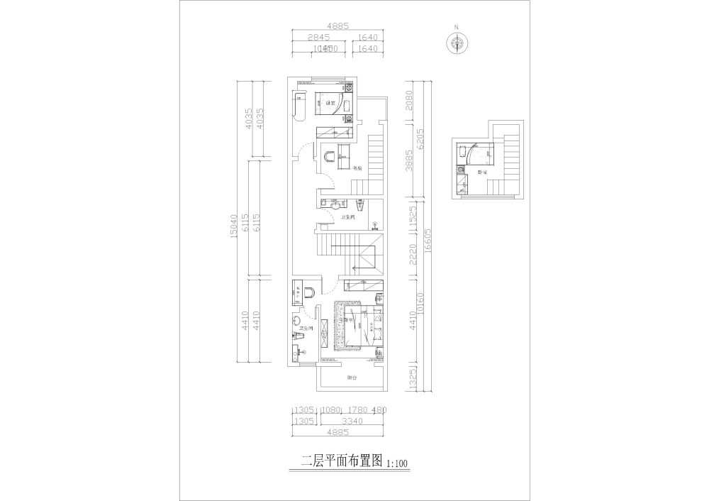 一个别墅的平面大家给点建议（新中式风格）_二层