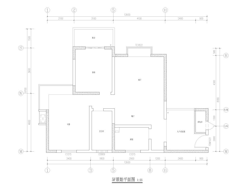 希望各位大大给点意见（自己的小屋）_1.原始平面