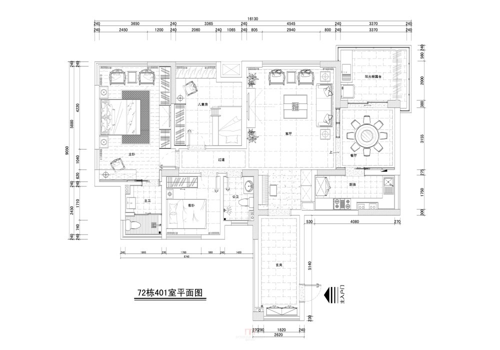 海口泰达样板间设计方案_天海国际三期72栋401室平面图.jpg