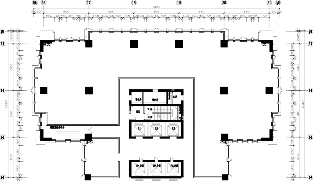 办公空间求大师拍砖，探讨！_原始结构 墙体隔出区域为甲方设计区域