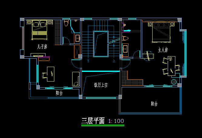 自建房（现代）思维局限了~求高手指点指点！_三层初步方案