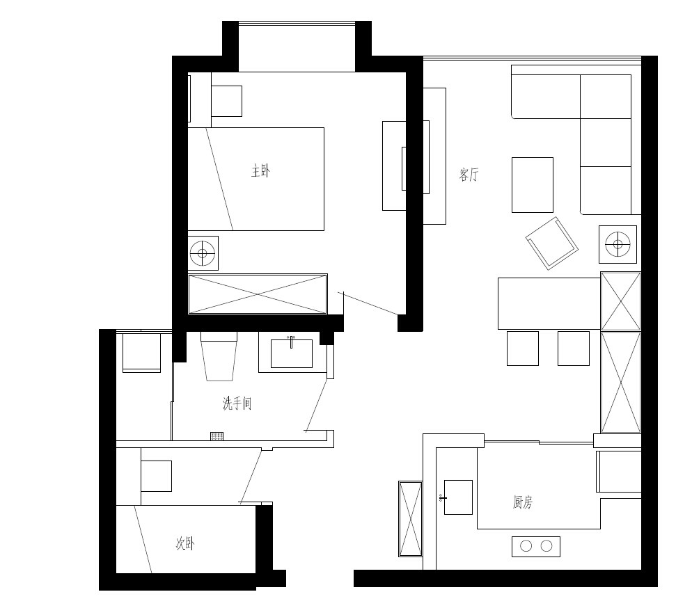 67平小户型1室两厅改造成2室一厅 功能性齐全 空间利用合理_44444.jpg