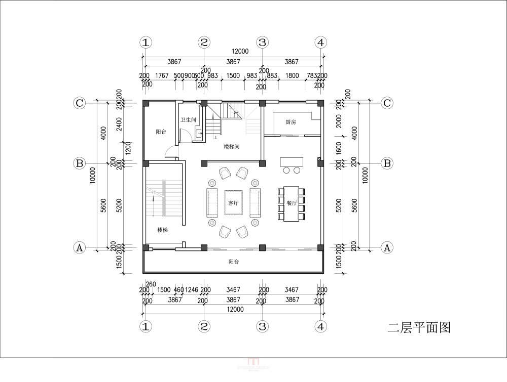 功能要求：次卧（3个以上）、书房、卫生间等_自己住宅的平面大家来拍砖