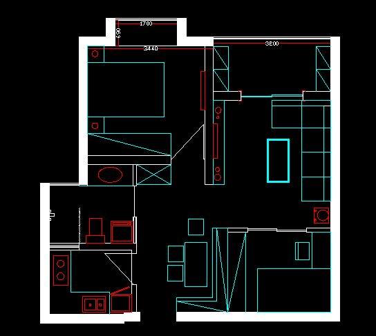 67平小户型1室两厅改造成2室一厅 功能性齐全 空间利用合理_1111.jpg