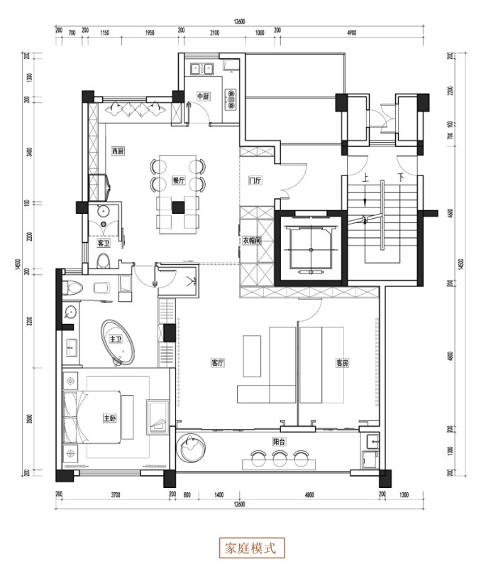 绿地集团未来户型研究作品首次公开！_赵 家庭平面图.jpg