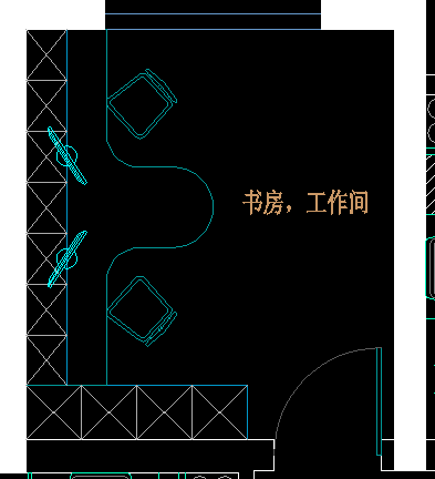 【1000DB悬赏最佳户型方案--143平】_书房看图片   感觉这样更像是在家多人办公的地方
