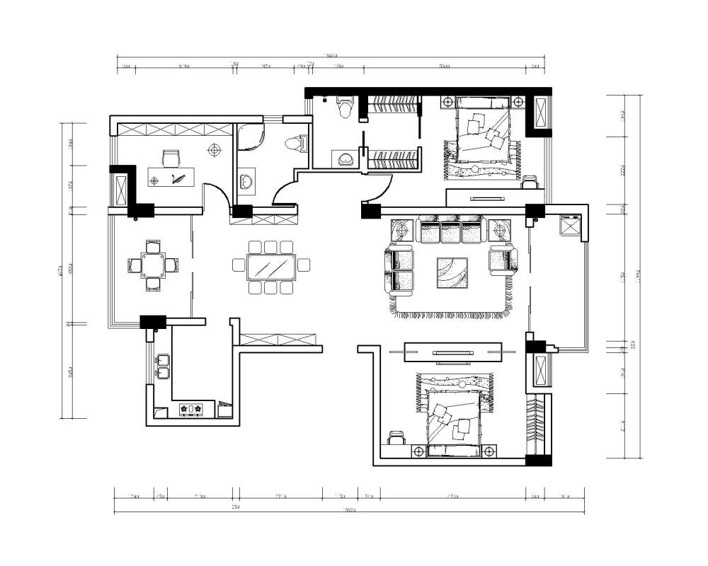 160平 2卧室一书房！ 求P_Drawing1 (1)-Model.jpg