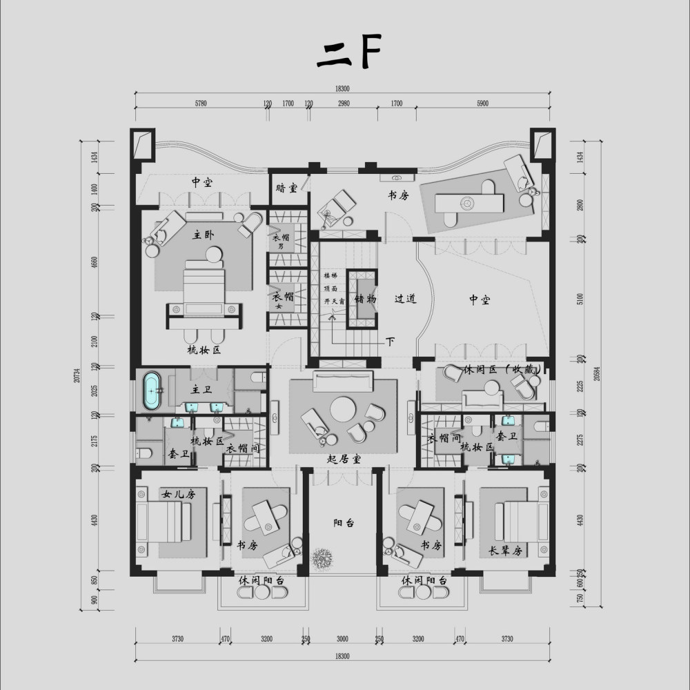 【第17期-住宅平面优化】一个跃层豪宅14个方案 投票奖励DB_02b.jpg