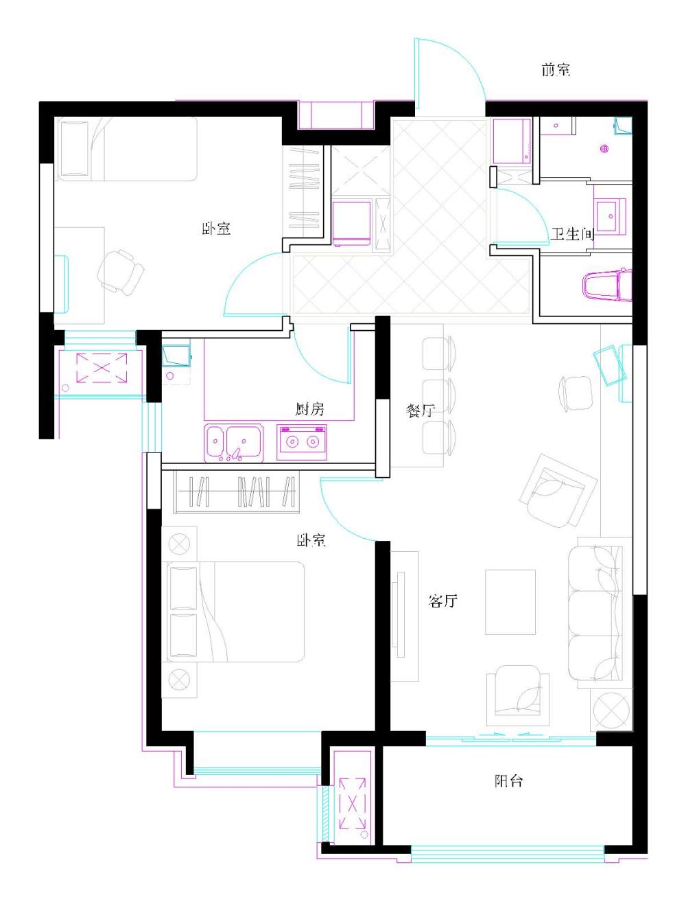 两室一厅小户型方案救助_3#1002_t3-Model.jpg