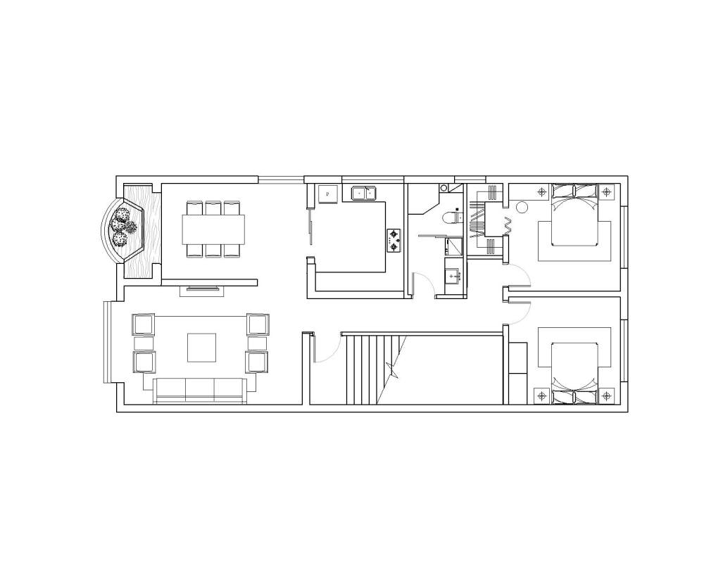 110平两室+两卫+一厨的方案图，求批_平面图-Model.jpg