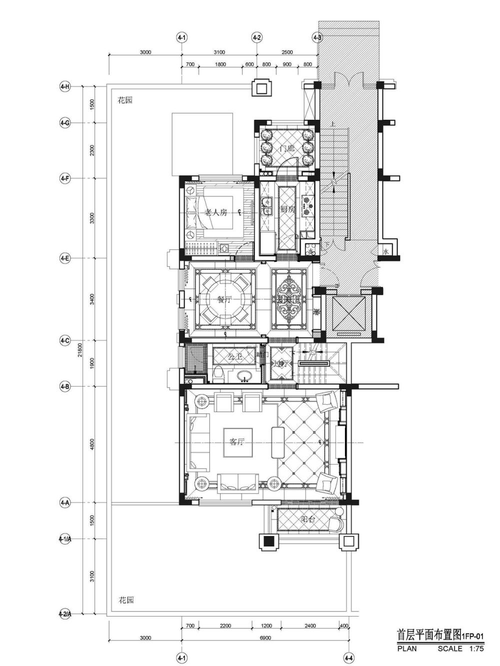 A户型叠墅样板房首层平面设计图.jpg