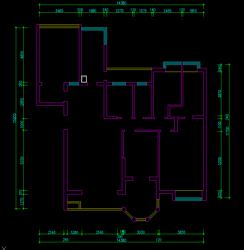 设计顶层斜顶户型套房平面图_222.png