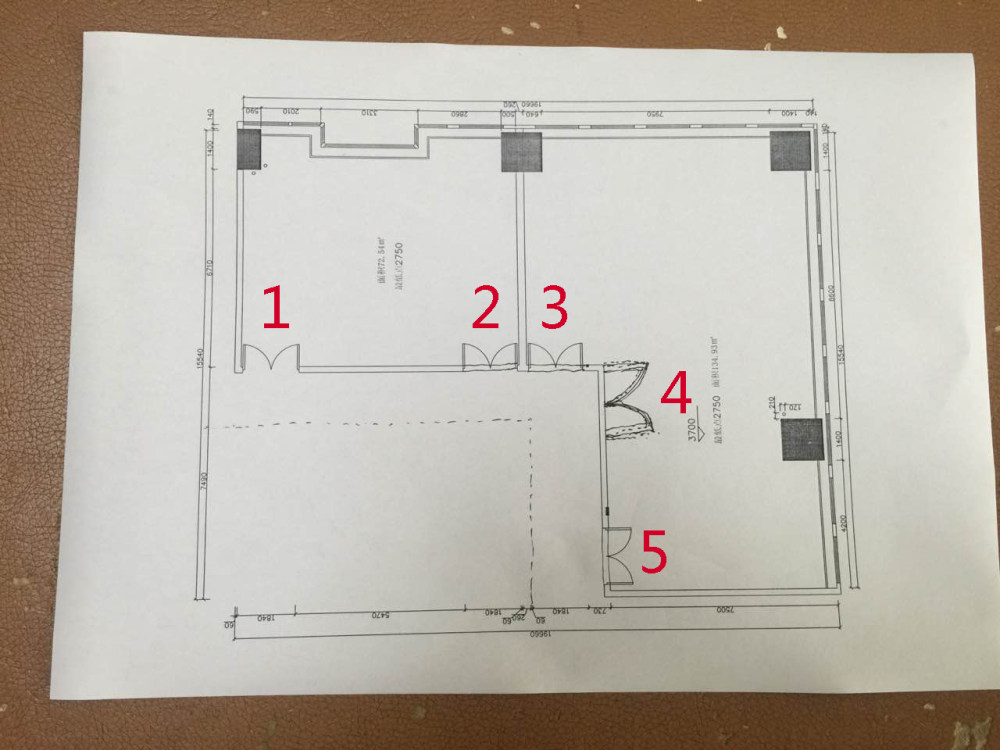 万达L形办公空间布局。请大家提点评。_原始图。