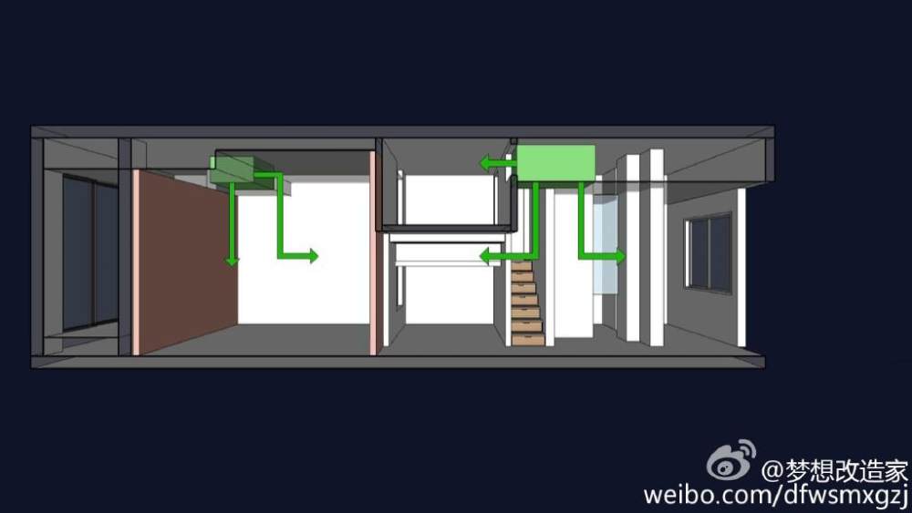 27m2 改造四室一厅 梦想改造家 赖旭东_通风示意图。因为自然通风就意味着隔音弱、私密性差，设计师为儿子王伟着想，特别安排了不同的风口，方便兼 ...