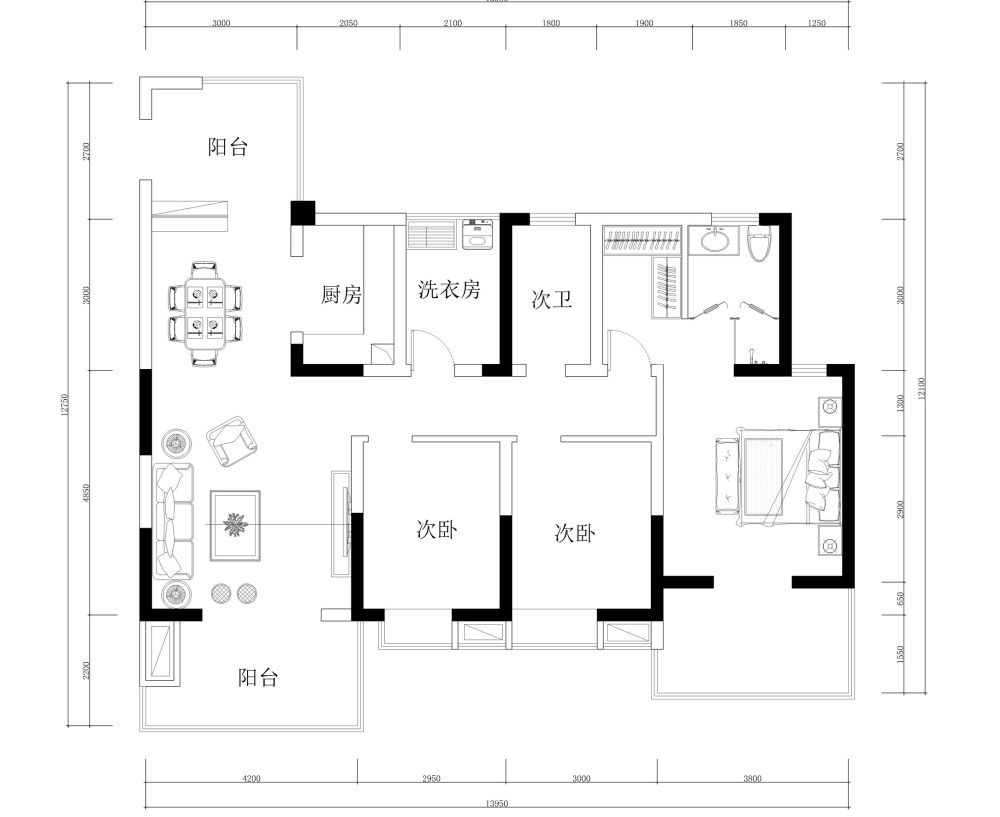 135平现代风格，求围观，求经典平面规划_11111111111-Model.jpg