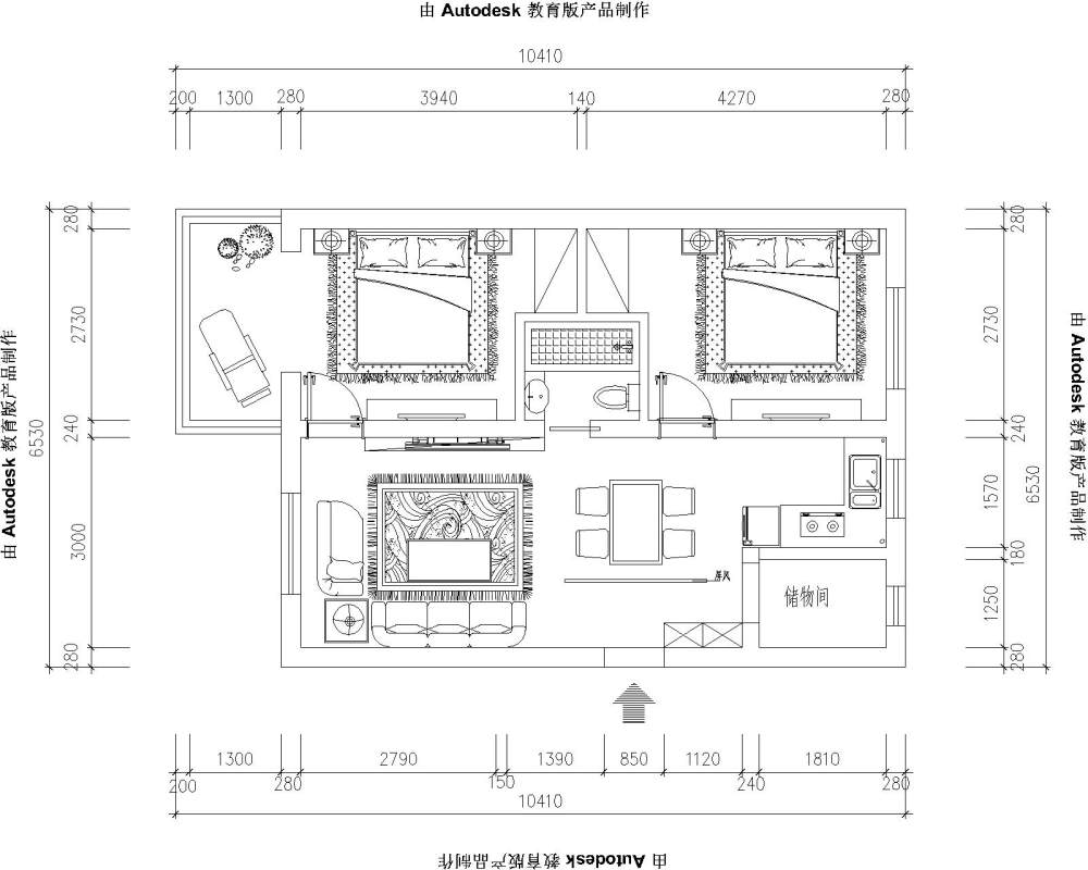 老房小户型三房改两房，_1111-Model.jpg