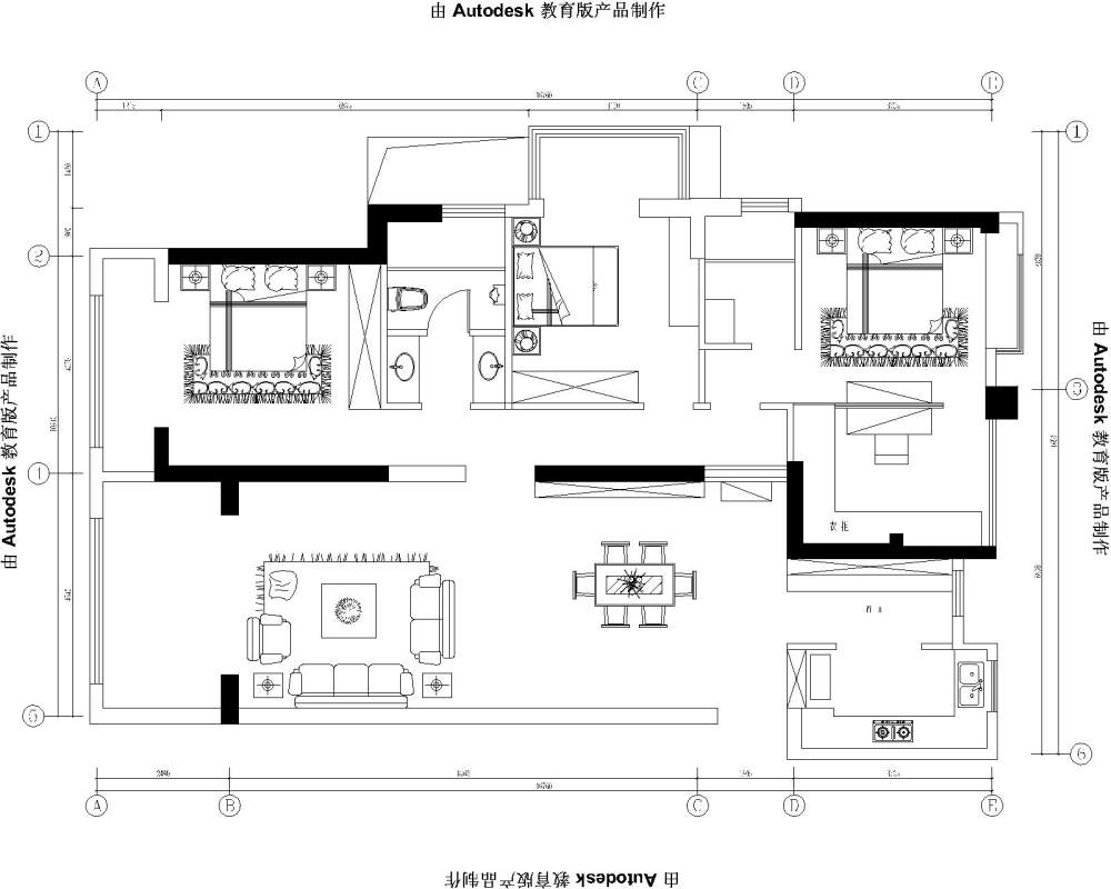 180平米。请教各位高手，如何合理布局_平面图设计-Model.jpg