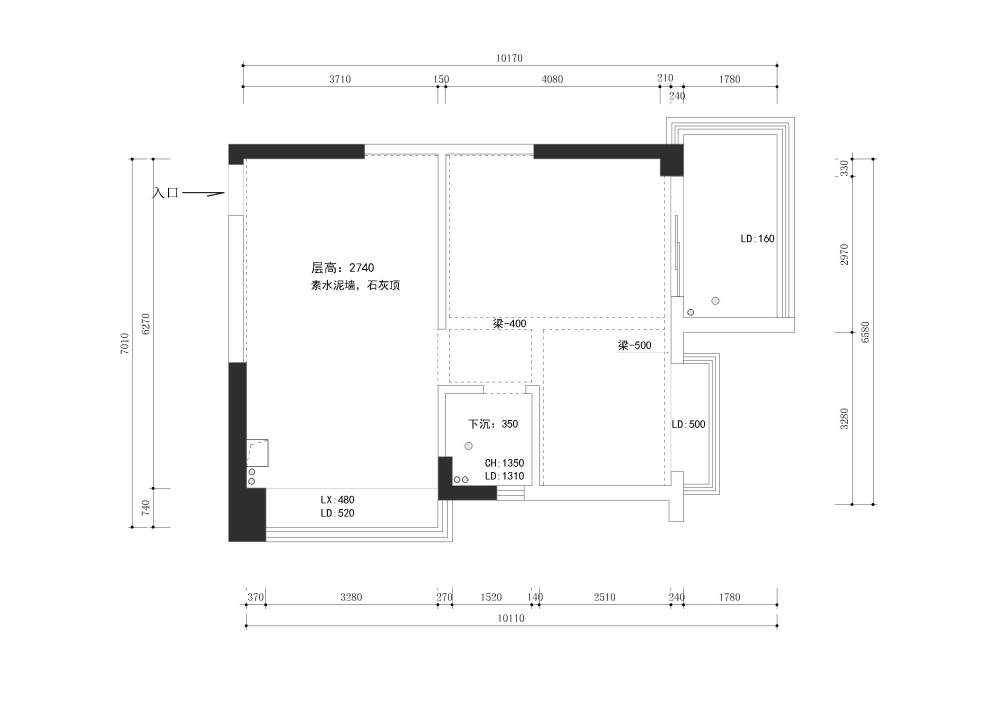 两房两厅小户型优化_原始建筑图.jpg