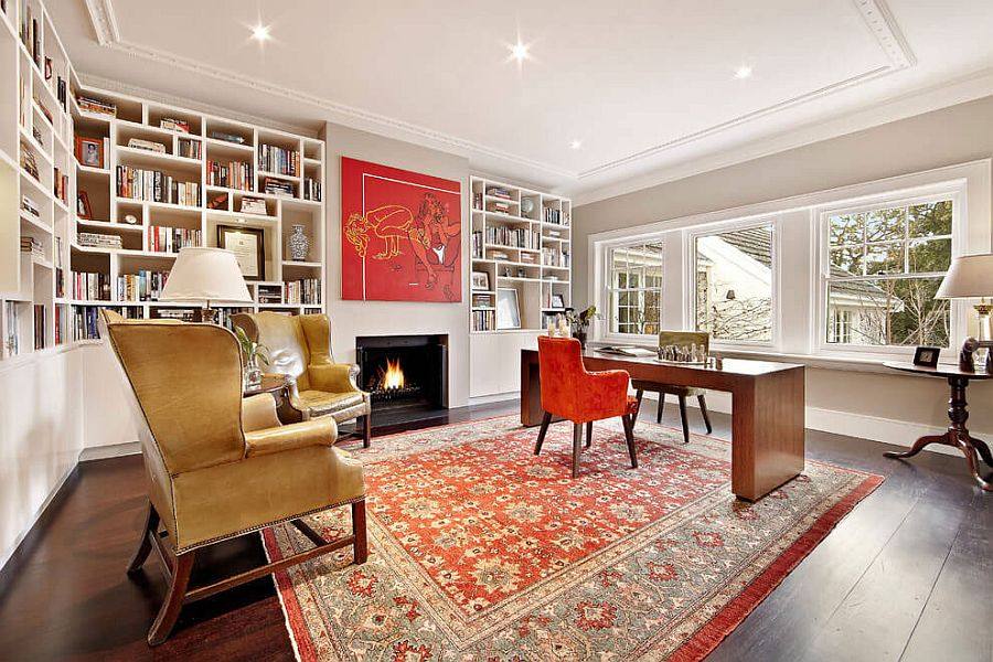 Home-office-and-study-with-unique-bookcase-and-pops-of-red.jpg