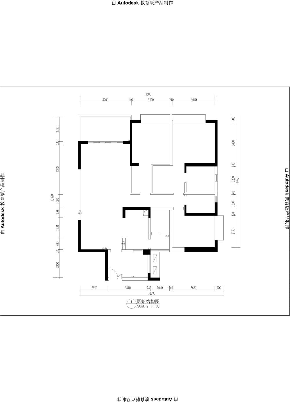 157㎡大套三，寻求合理布局规划_原始结构图.jpg