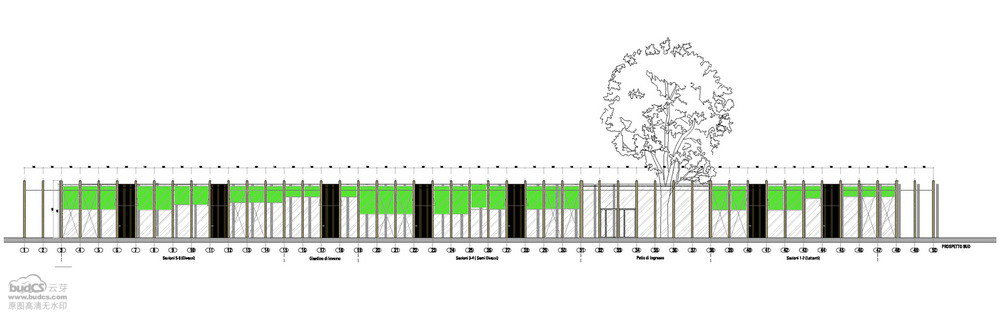 意大利幼儿园Kindergarten in Guastalla--Mario Cucinella Architects_south_elevation.jpg