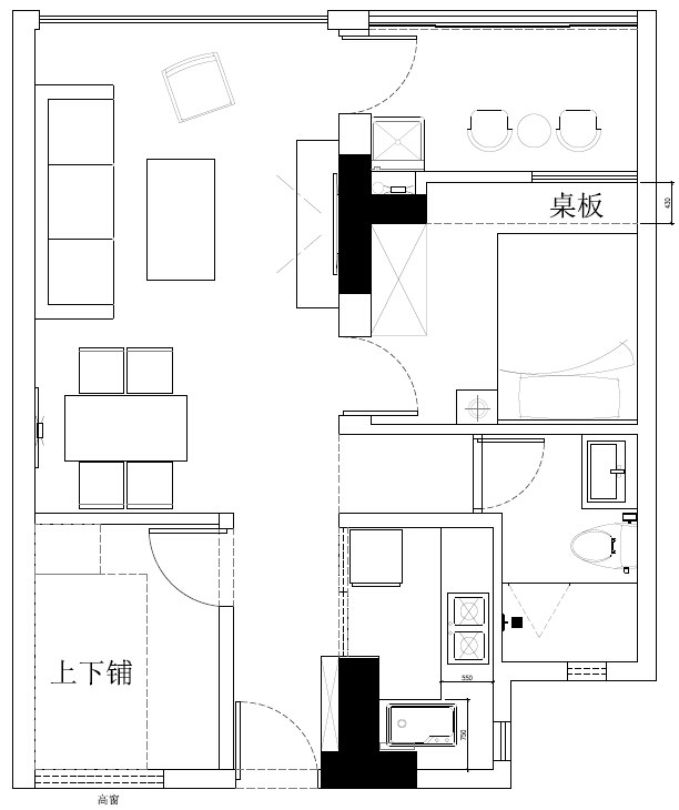 60平小户型平面图，求大神指导_稍作修改