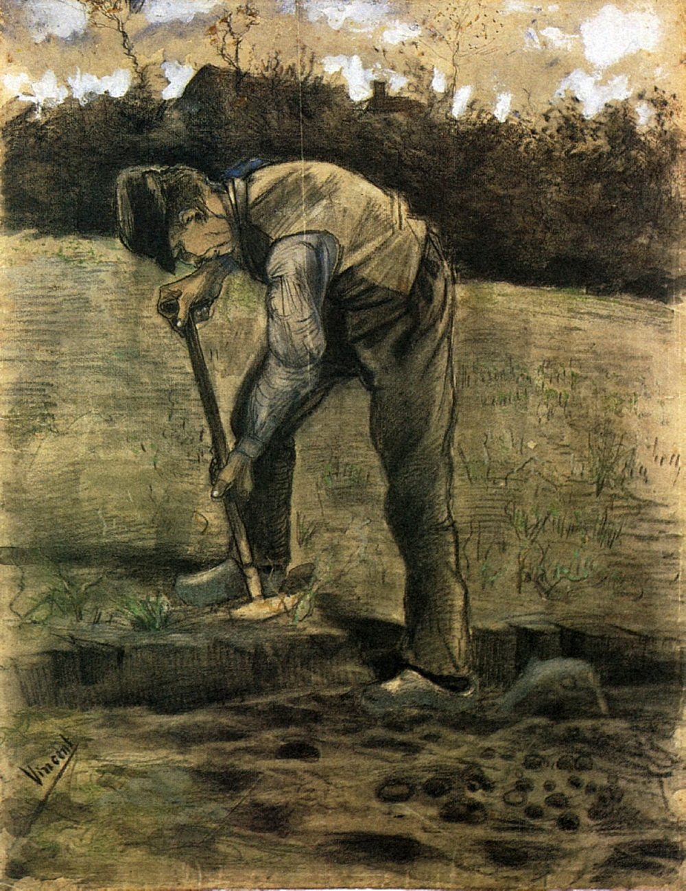 【油画】梵高后印象画派_A Digger - 1881.jpg