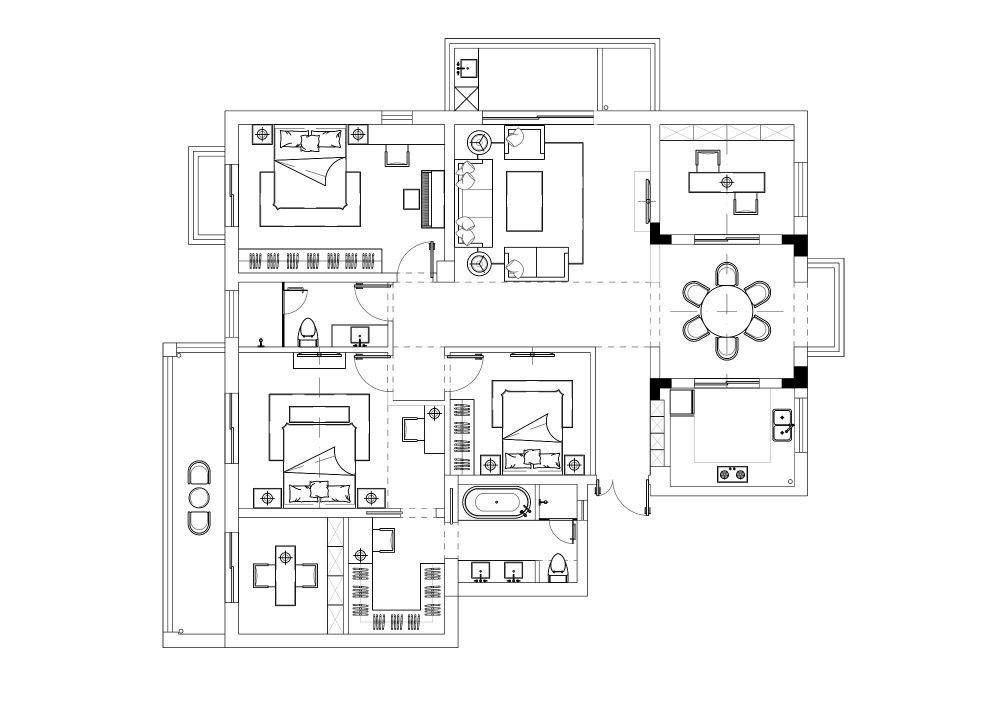 方正的户型，如何做出好的平面？_新块-Model.jpg